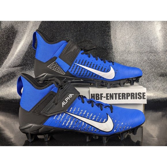 Nike Alpha Menace Pro 2 Mid Football Blue Black Men's Size 16 NEW